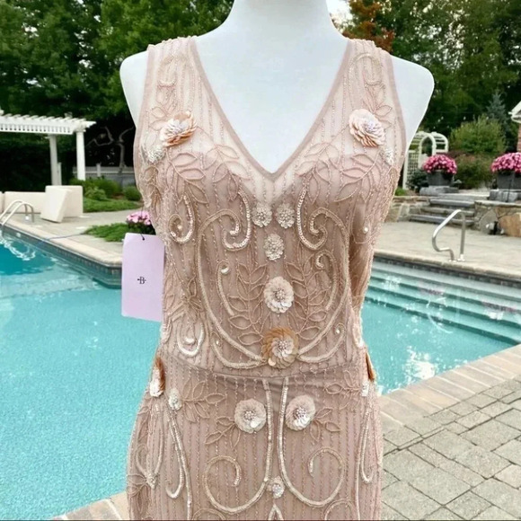 NWT BHLDN Kincaid Maxi Dress Women’s 6 Blush Pink Beaded Sequin Gown Wedding Coc - Picture 1 of 17